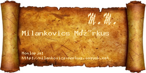 Milankovics Márkus névjegykártya